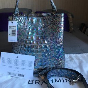Brahmin Mother of Pearl Amelia Bucket Bag